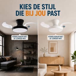 Evolar Plafondventilator met Verlichting - 71 cm -Stille Plafondlamp met Ventilator - Dimbaar Warm Wit Licht (LED) - EVO-CF3050WW — thumbnail 3