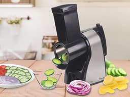 Elektrische Groentesnijder en Rasp - Keukenrasp Julienne Snijder - Ingrediënten Voorbereiden - 3 Roestvrijstalen Kegels - 16 Kilogram — thumbnail 5