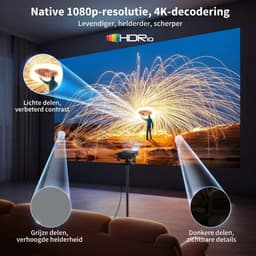LNMsolutions® Mini Beamer - Beamer - Projector - Zwart - 20cm x 18cm x 14cm — thumbnail 5