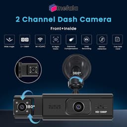 Dashcam met WiFi - Autocamera Rijcamera - Veilig Rijden - Dubbele Camera Opname - 3.16 Inch Scherm - Zwart — thumbnail 5