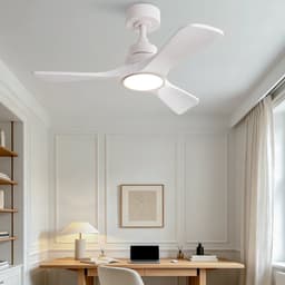 Plafondventilator 36 inch puur wit - draadloze afstandsbediening - 3 kleurtemperaturen - omkeerbare DC-motor - 3 versterkte massief houten propellerbladen - zes snelheidsstanden met geheugenfunctie — thumbnail 5