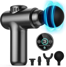 Mini Massage Gun - Draagbaar Apparaat - Spierherstel Bevorderen - 30 Snelheden LCD - 450 gram - Zwart — thumbnail 1