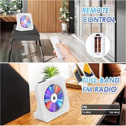 Multifunctionele Bluetooth-cd-speler - CD-speler met FM-radio - 5 Modi: CD, Bluetooth, FM, USB en AUX - Bluetooth-zender en -ontvanger - 2 HiFi-luidsprekers - Slaaptimer van 30–180 Minuten - Voor Thuis, Luisterboeken en Taalstudie — thumbnail 5