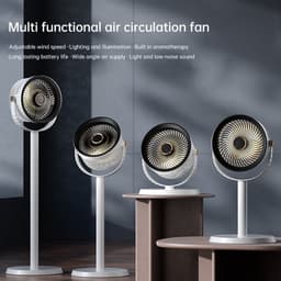 KZQ Statiefventilator - Ventilator Staand - Herlaadbaar - 5 Windsnelheden - 4 Verstelbare Hoogtes - Voor Thuis En Kantoor - Zwart — thumbnail 4
