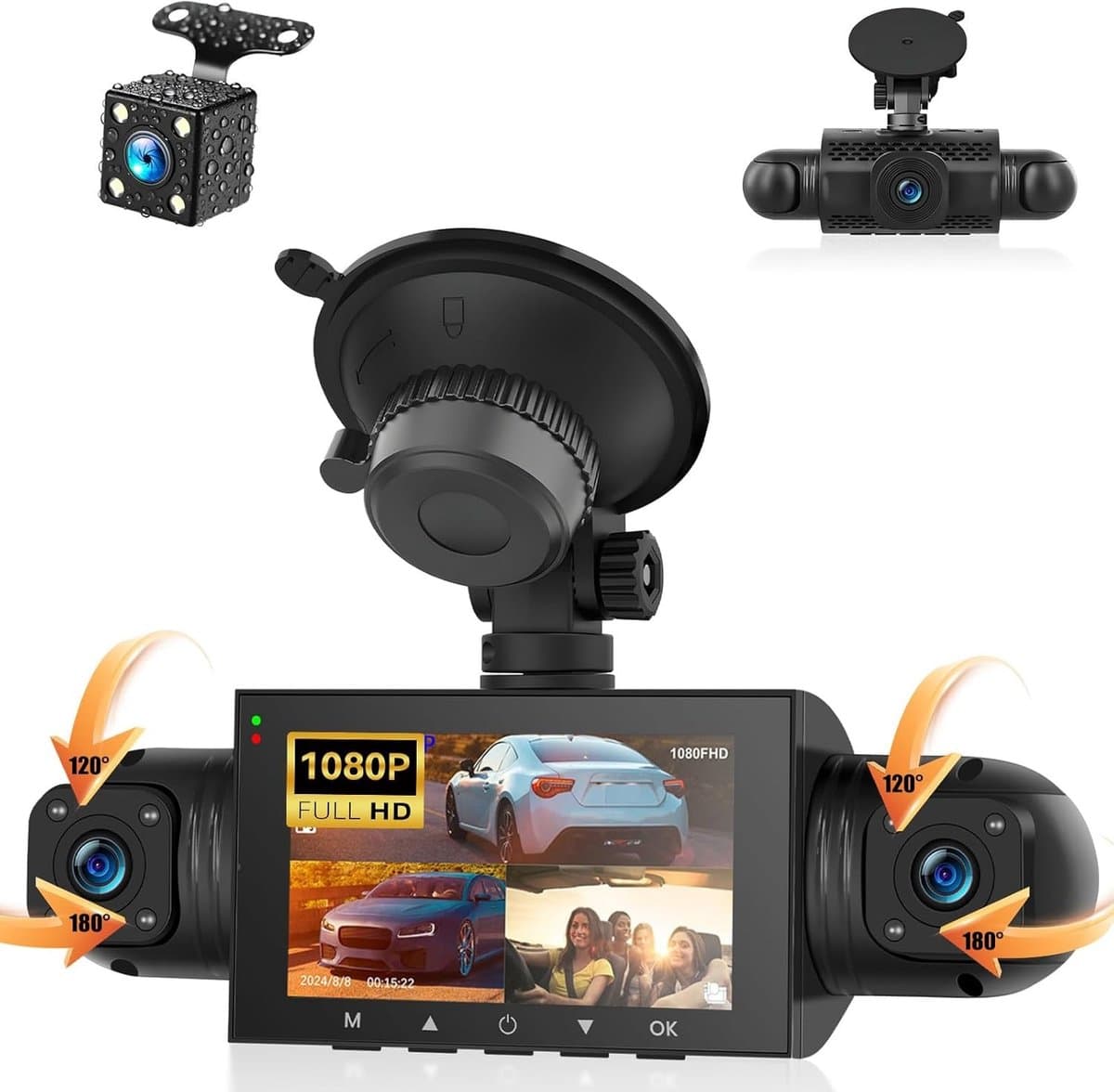 360° Dashcam voor Auto - HD 1080p - 4-camera Systeem - Nachtzicht met IR-leds - Voor Alle Voertuigen — afbeelding 1
