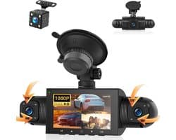 360° Dashcam voor Auto - HD 1080p - 4-camera Systeem - Nachtzicht met IR-leds - Voor Alle Voertuigen