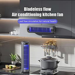 Draagbare airconditioner, stille draagbare airconditioner met 3 snelheden, ventilator zonder bladen (beige), oplaadbaar, inclusief twee haken. — thumbnail 3