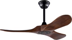 HAUSS SPOLE Plafondventilator – Stille DC-Motor Met Geheugenfunctie – 106,68 cm – Metaal En Hout – Zwart En Donker Walnoot – Voor Woonkamer En Terras — thumbnail 4