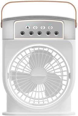 Ventilator - Draagbare Koelventilator met Ijskoelsysteem - Vernevelingsventilator voor Thuis Kantoor en Buiten - 3 Windsnelheden en Verstelbare Hoogte - Stille Werking en Energiezuinig - Oplaadbaar via USB - Witte Kleur — thumbnail 1