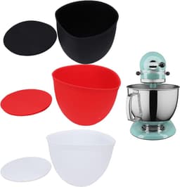 Mixer Kom Kom - Kom Liner - Bakken Ingrediënten - Voedselveilig Siliconen - 5 Liter - Grijs — thumbnail 1