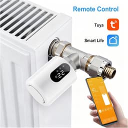 Radiator Thermostaat - Slimme Kraan - Energie Besparen - App Bediening - ±1 Graad Nauwkeurig - Wit — thumbnail 3
