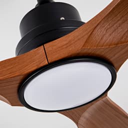 HAUSS SPOLE Plafondventilator – Met Verlichting En Afstandsbediening – 42 Inch – ABS – Zwart En Donker Walnoot – Voor Slaapkamer En Terras — thumbnail 4