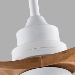 HAUSS SPOLE Ventilator – 132 cm – Met Verlichting En Afstandsbediening – Metaal En Massief Hout – Wit En Naturel – Voor Woonkamer En Slaapkamer — thumbnail 4