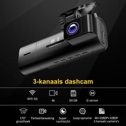 Dashcam voor voren en achter, 4K+1080P+1080P - Drievoudig objectief - 5G-WLAN - Veilig autorijden - ShopVlot — thumbnail 5