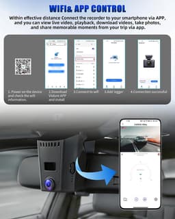 4K-dashcam voor BMW 5-serie en 7-serie 2018-2023 530i, 540i, 530e, M550i, 740i, 750i, M760i, 745e Xdrive (G30/G11), 2160P UHD-video, wifi en app, loop-opname, G-sensor — thumbnail 3