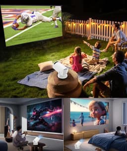 1080P Kleine Projector, Draadloze Getrouwheid, 270 ° Verstelbare LED, Draagbare Filmprojector voor Android-telefoon USB TV Stick-laptop, 8000LM 150-inch Gigantisch Scherm, Thuis — thumbnail 4