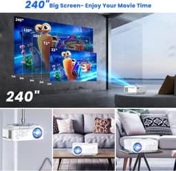 Mini projector 7500 lumen - 1080P Full HD - LCD - Perfect voor thuisbioscoop of buiten - ShopVlot — thumbnail 3