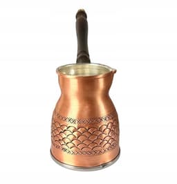 Turkse koperen koffiepot (Cezve) - Handgemaakt, 400 ml, inductie — thumbnail 1