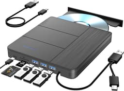Externe Blu-ray Drive - Optische drive - Bestanden Overzetten - 7-in-1 Functies - 100-150G - Zwart — thumbnail 1