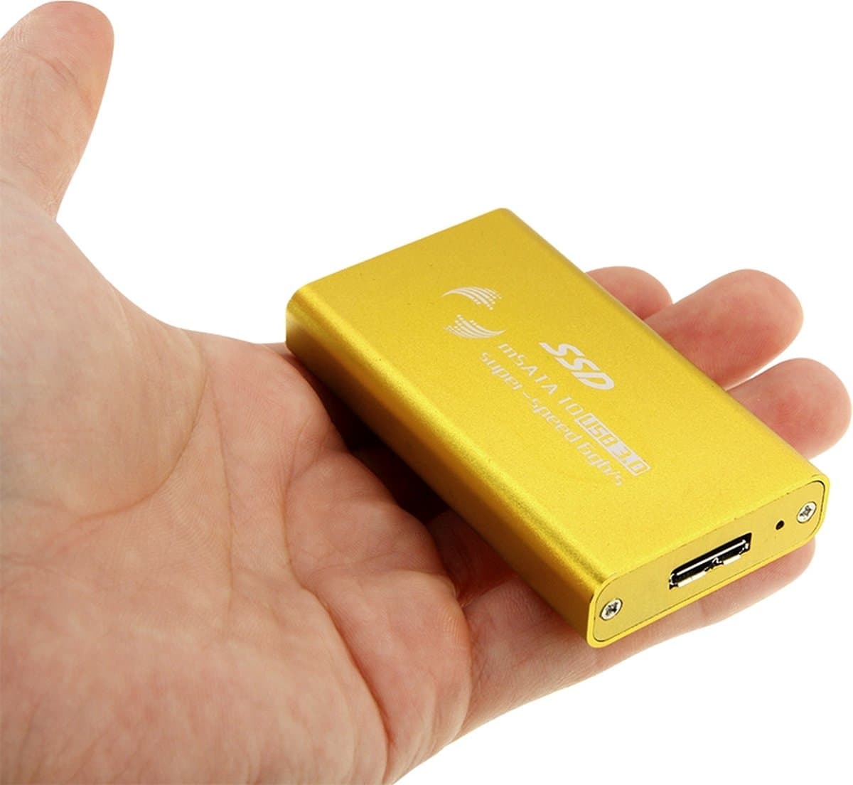 Let op type!! Externe behuizing met USB 3.0 aansluiting voor mSATA Solid State Disk SSD (zwart) — afbeelding 1