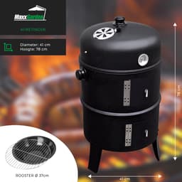 MaxxGarden Barbecue - Smoker - barbecue grill - 40x72cm - zwart — thumbnail 5