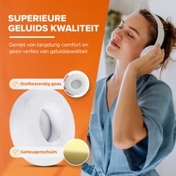 Oorkussens geschikt voor Beats By Dr. Dre Solo 2.0/3.0 wireless - Koptelefoon oorkussens voor Beats Solo wit — thumbnail 2