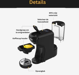 Coffee Machine 7-in-1 - Coffee Apparaat 19 Bar Met Warm/Koud Stand - Ijskoffie Machine, Espresso, Dolce Gusto, K-Cup, Nes, Ground Coffee - 68 db — thumbnail 2