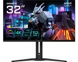 GIGABYTE AORUS FO32U - QD-OLED Monitor - 31.5'' - OLED - 3840x2160 (4K) - 165 Hz - 0.03 ms - 250 cd/m² - 1500000:1 - FreeSync Premium Pro - zwart