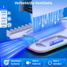 Console Standaard - Geschikt voor Playstation 5 Oplaadstation Controller Oplader - Accessoires - Docking Station - Geschikt voor Sony PlayStation 5, PS5, Slim, Digital, Disc - Charging Station Dock - Wit — thumbnail 5