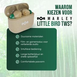 House of Marley Little Bird Draadloze Oordopjes - Bluetooth Oortjes Draadloos - 24 uur Batterijduur - Eco Friendly Design - Quickcharge - Touchbediening - Cream — thumbnail 5
