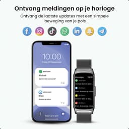 Avalue Luxe AMOLED Smartwatch Dames - Activity Tracker - Bluetooth Call - Stappenteller - Bloeddrukmeter - RVS en Siliconen Band — thumbnail 4