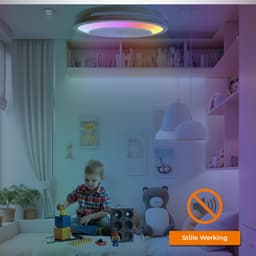 WERYOU® illuminAIR Plafondventilator - Plafonniere - Plafondventilator met Afstandsbediening - Plafondlamp - Plafond ventilator met Verlichting - Ventilator lamp - RGB Ledlamp - Hout Design — thumbnail 4