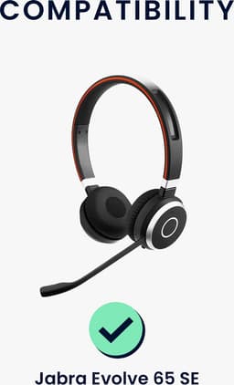 kwmobile 2x oorkussens geschikt voor Jabra Evolve 65 SE - Earpads voor koptelefoon in zwart — thumbnail 5