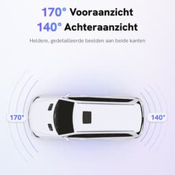Journeyz® Dual Dashcam - Dashcam voor auto voor en achter - Op Achterspiegel - Touchscreen - WiFi & App - Incl. 64GB SD-kaart - Full HD 2K & 1080P - G Sensor - Loop opname - Nachtzicht - Parkeerbewaking - 170 graden hoek - Dashcams - Auto camera — thumbnail 2