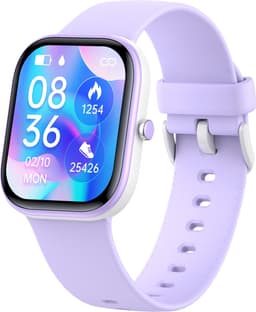 Smartwatch Kinderen - Hartslag - Stappen - 20 Alarmen - Paars — thumbnail 1