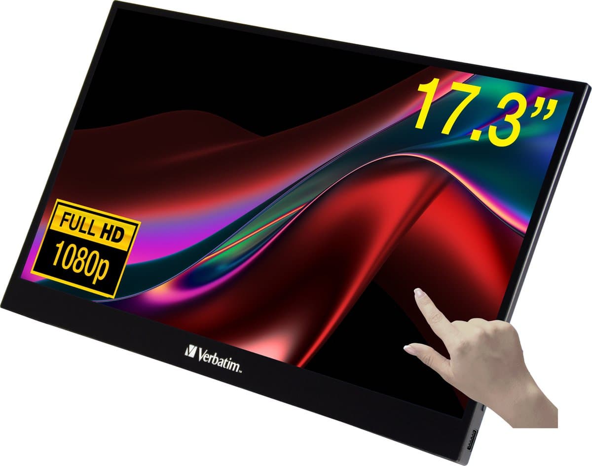 Verbatim Draagbare Touchscreen Monitor 17,3" Full Hd Voor Telefoons, Camera's En Drones — afbeelding 1