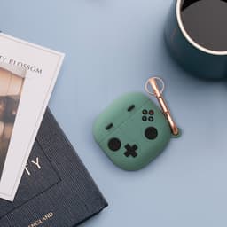 kwmobile Hoes geschikt voor Samsung Galaxy Buds FE - Siliconen cover voor oordopjes in groen / zwart - Gameconsole design — thumbnail 5