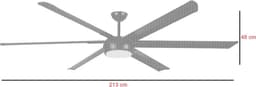 Freelight - Plafondventilator Ventisei Ø 213 cm XXL zwart — thumbnail 3