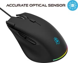 Phreeze Gaming Muis met Rapid Fire Knop - USB Game Mouse - RGB - Macro Computermuis - Voor RPG, FPS, MMORPG, MMOBA Games — thumbnail 5