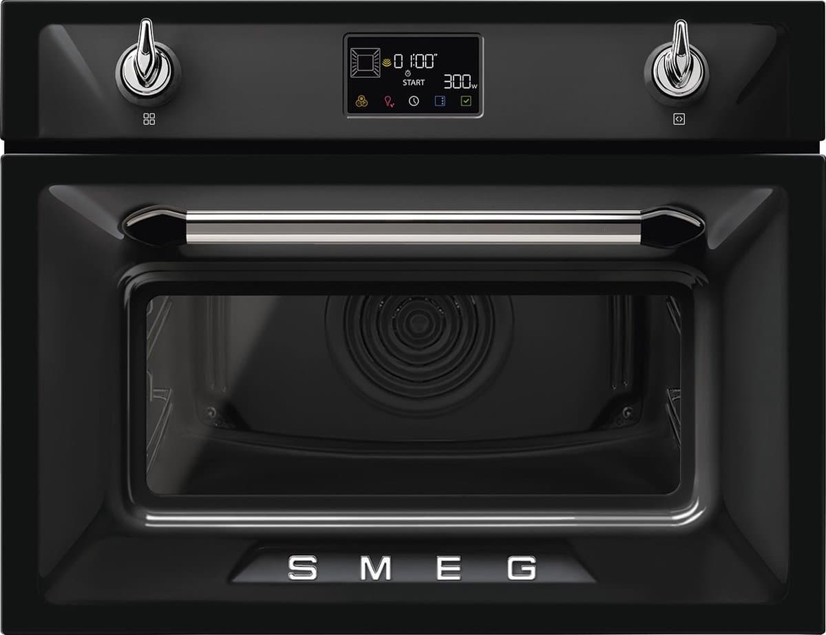 SMEG SO4902M1N - Combi Magnetron - 50 Liter - Zwart - Compacte Inbouw Oven - Hetelucht - Grillfunctie - Energieklasse A — afbeelding 1