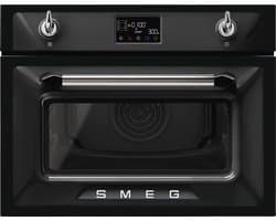 SMEG SO4902M1N - Combi Magnetron - 50 Liter - Zwart - Compacte Inbouw Oven - Hetelucht - Grillfunctie - Energieklasse A