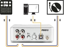 Phono voorversterker - Power Dynamics PDX015 platenspeler voorversterker met USB en software — thumbnail 5
