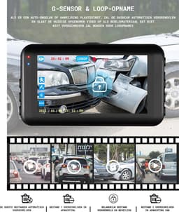 Dual Dashcam - Voor En Achter - 1080p Resolutie - 24/7 Parkeren Monitor - Bewegingssensor - Zwart - Inclusief SD Kaart — thumbnail 2