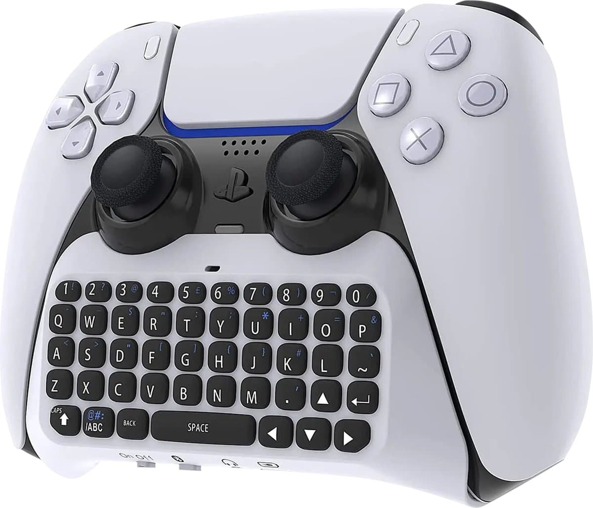 Heuts Goods - Toetsenbord geschikt voor PS5 controller - Qwerty Toetsenbord - Keyboard - Accessoire geschikt voor PS5 - Wit — afbeelding 1