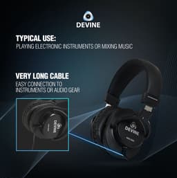 Studio Hoofdtelefoon - incl. 6.3mm adapter - Devine PRO 2000 - Zwart — thumbnail 5