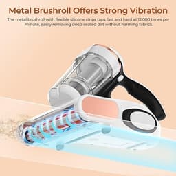 JIGOO J300 Dual-Cup Smart Anti-Mijt Stofzuiger Voor Bed, 13KPa Zuigkracht, 55 Celsius Hete Lucht, UV Licht, 99,9% Verwijdert Mijten, 0,5L Stofbeker — thumbnail 2