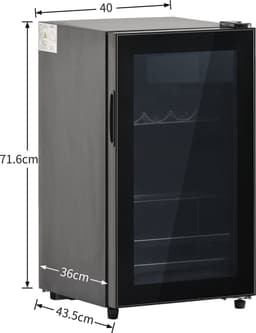 Sweiko 76LMini Koelkast, 3L+73L voor ijs, houdt 51 blikjes limonade, water, bier of wijn. Laag geluidsniveau verrichting, compressorkoeling systeem, energie-efficiënt, regelbare planken — thumbnail 2