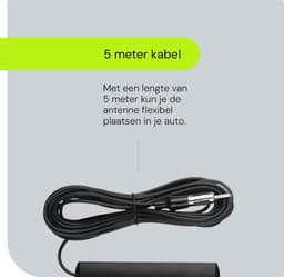 Universele FM/AM Radio Antenne voor Auto - Autoradioantenne met raam montage - 85~112MHz - 5 meter — thumbnail 3