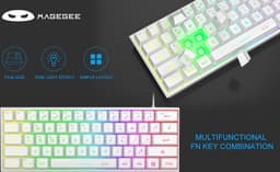 MageGee TS91 - Gaming Toetsenbord - Gaming - RGB Keyboard - 60% Keyboard - TKL - Ergonomisch - Wit — thumbnail 4