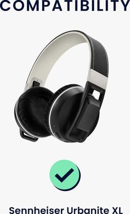 kwmobile 2x oorkussens geschikt voor Sennheiser Urbanite XL - Earpads voor koptelefoon in zwart — thumbnail 4